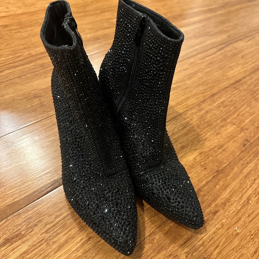 Like New black studded booties